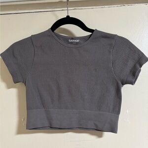garage gray ribbed women’s crop top